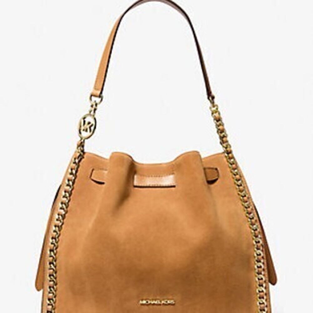 Mina Large Suede Chain Shoulder Bag. I never carried this bag.